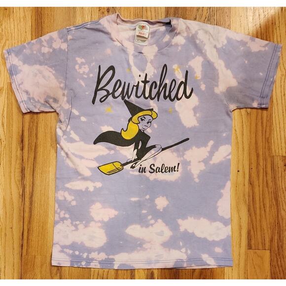 Bewitched Tops - Vintage Women’s Bewitched In Salem Tie Dye Purple T-shirt Size Small Cotton